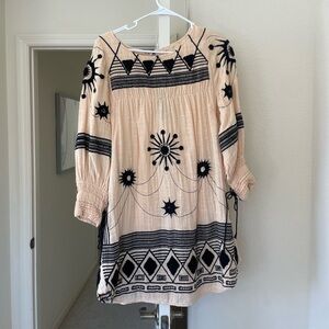 Free People New Romantics Embroidered Tunic